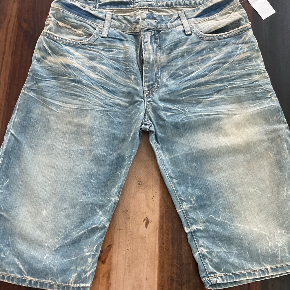 Robin's Jean Light Blue Distressed Denim Shorts